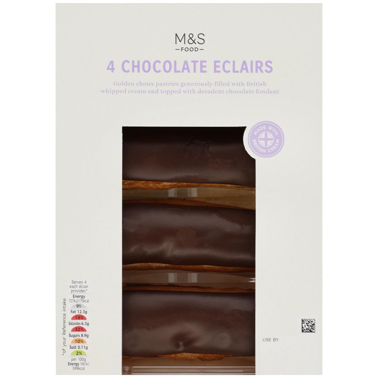 M&S 4 Chocolate Eclairs