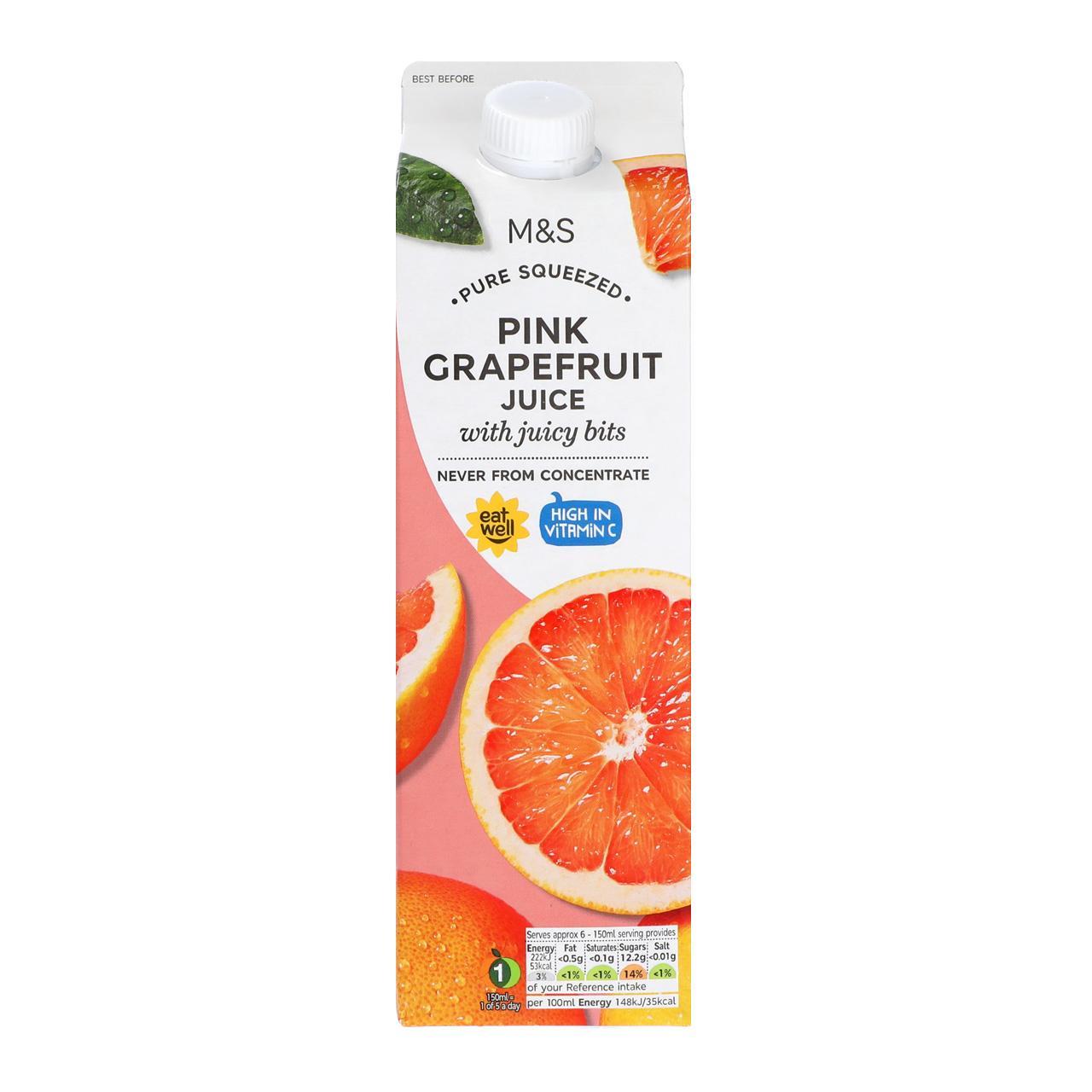 M&S Pink Grapefruit Juice with Juicy Bits