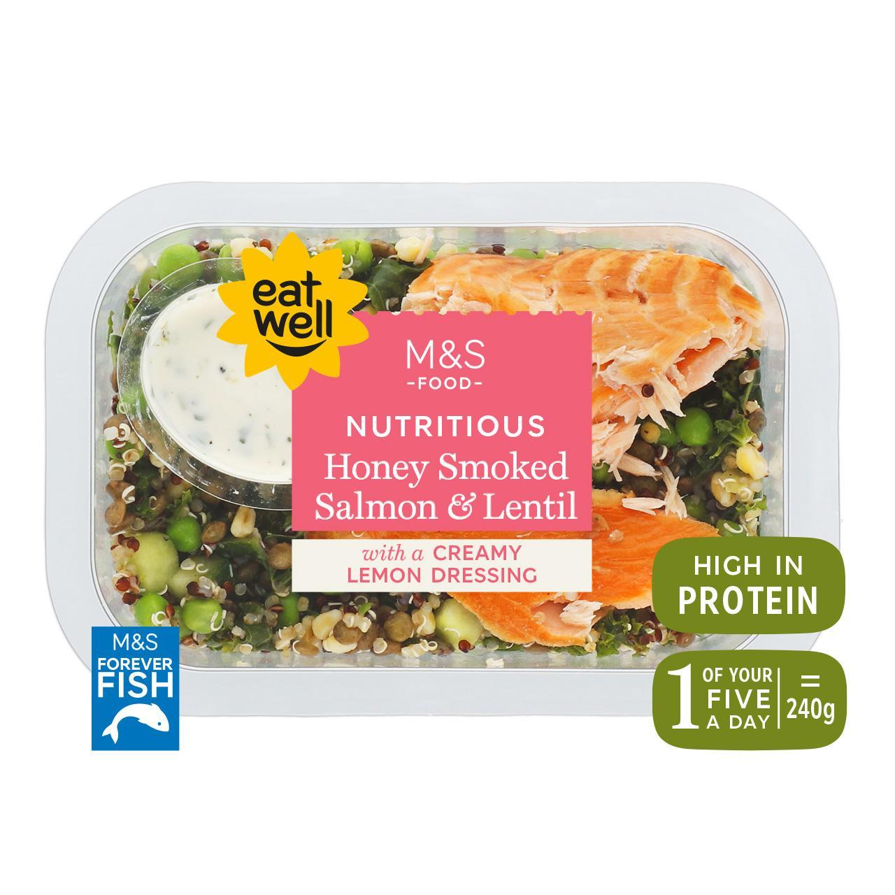 M&S Honey Smoked Salmon Lentil Salad