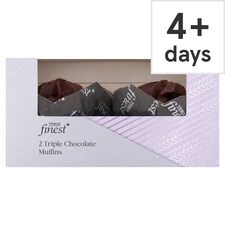 Tesco Finest Belgian Triple Chocolate Muffins 2 Pack