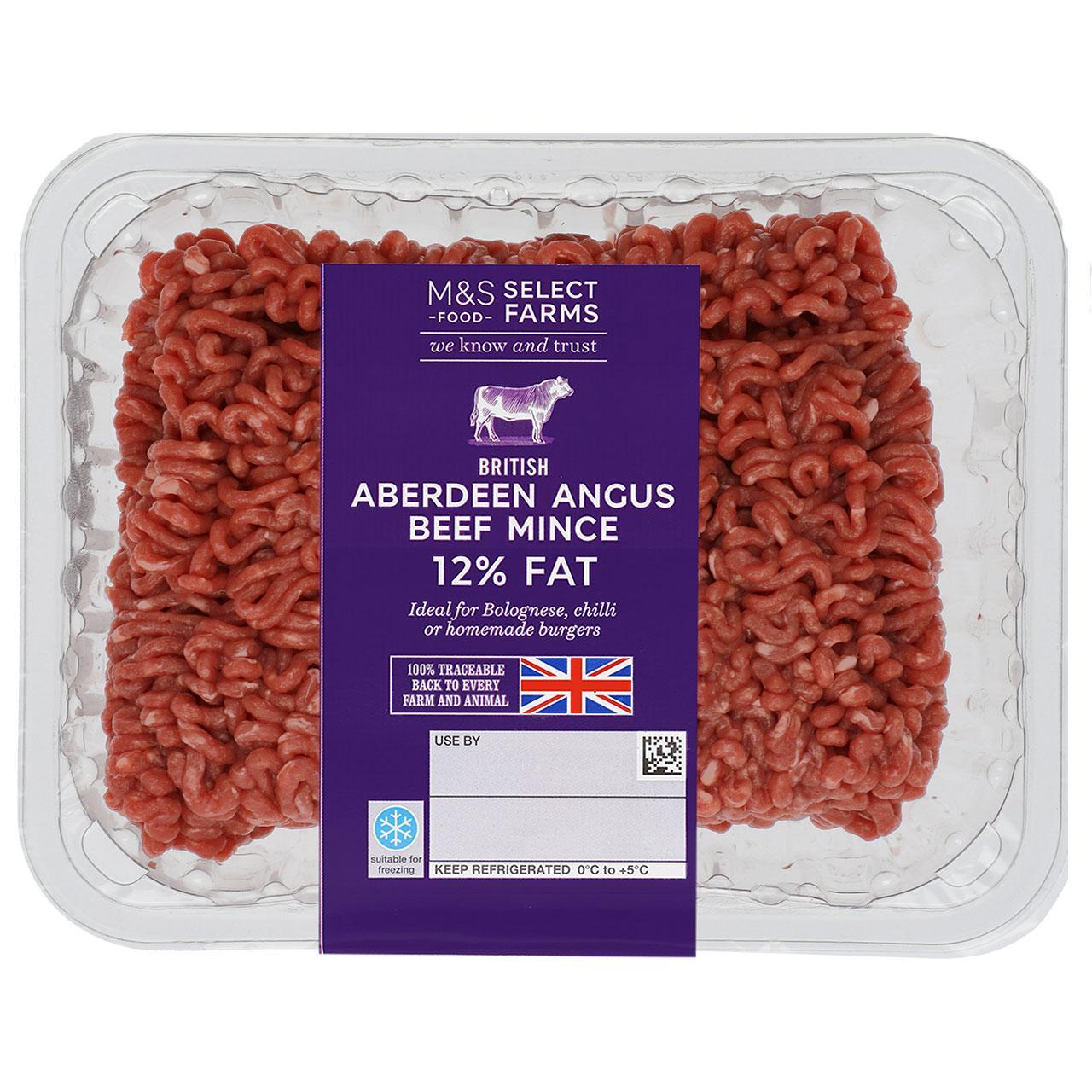 M&S Select Farms Aberdeen Angus Beef Mince 12% Fat