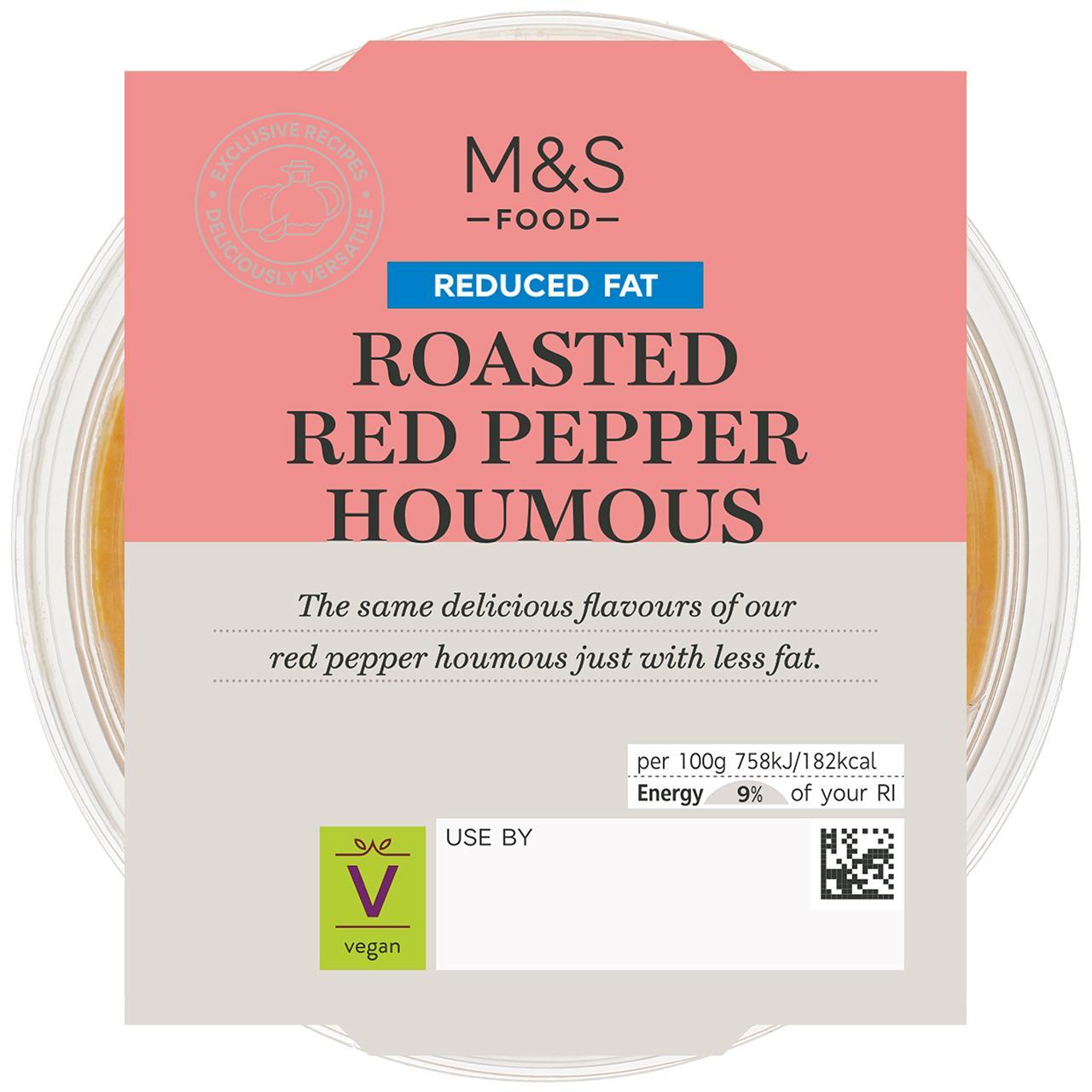 M&S Reduced Fat Roasted Red Pepper Houmous