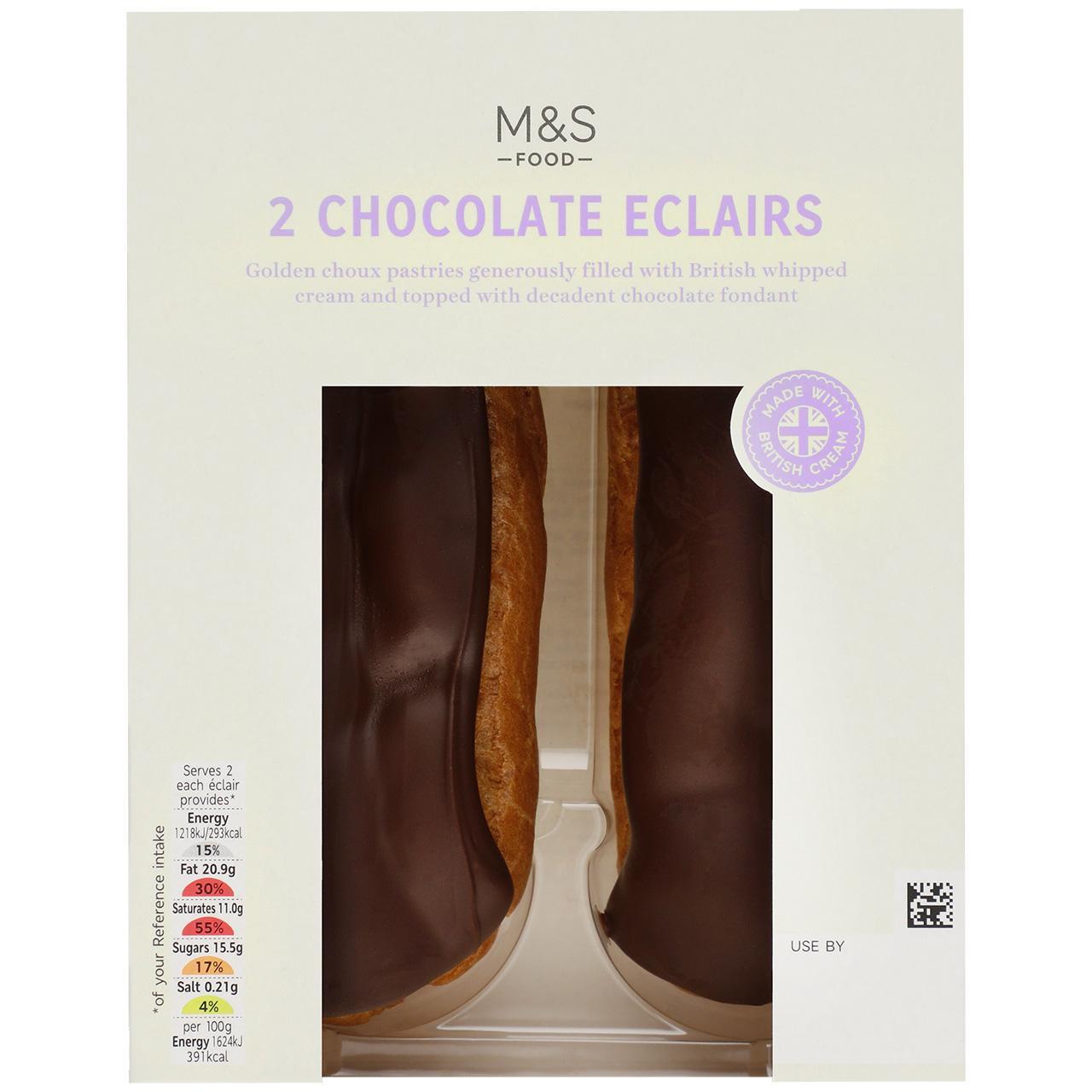 M&S 2 Chocolate Eclairs