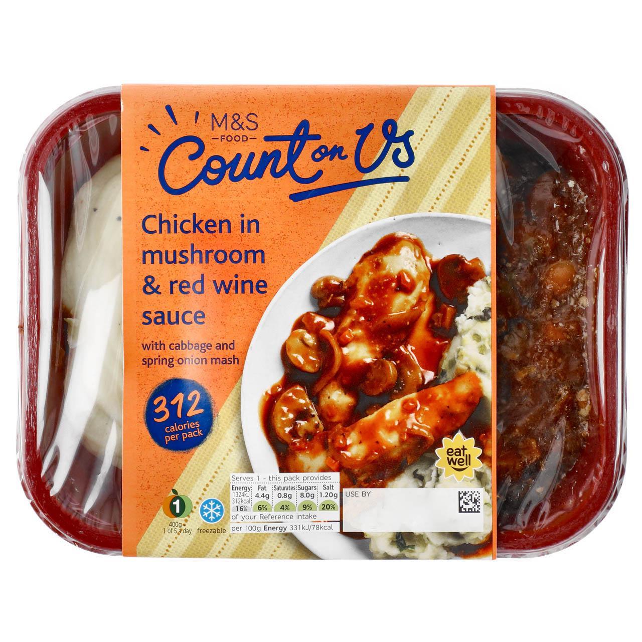 M&S Count On Us Chicken in a Mushroom Red Wine Sauce