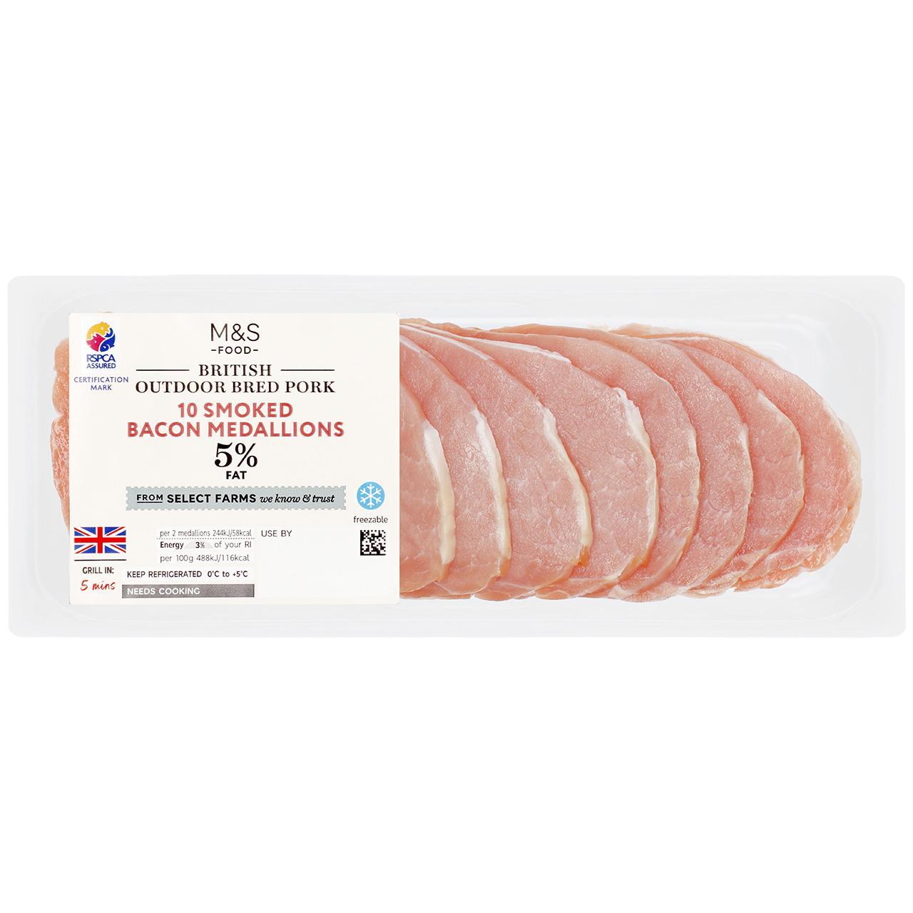 M&S Select Farms Smoked Bacon Medallions Less than 5% Fat