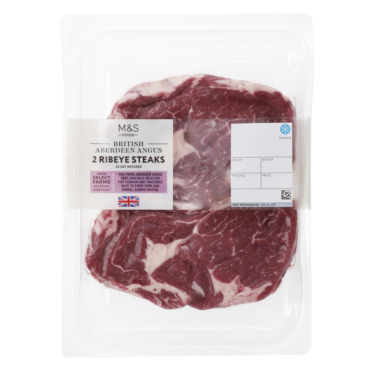 M&S 2 Aberdeen Angus Ribeye Steaks