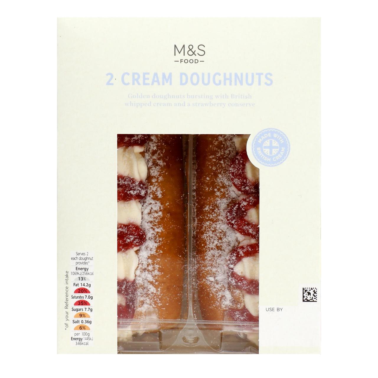 M&S 2 Cream & Strawberry Jam Doughnuts