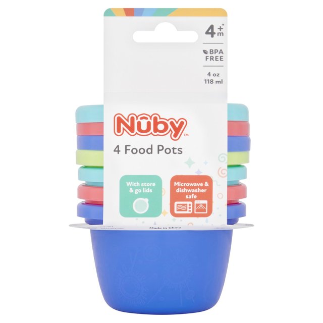 Nuby Food Storage Pots  4 per pack