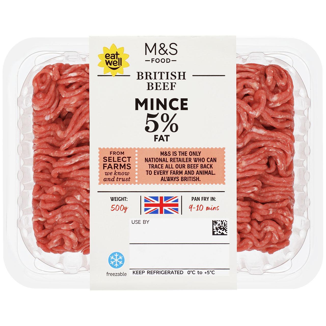 M&S Select Farms British Beef Mince 5% Fat