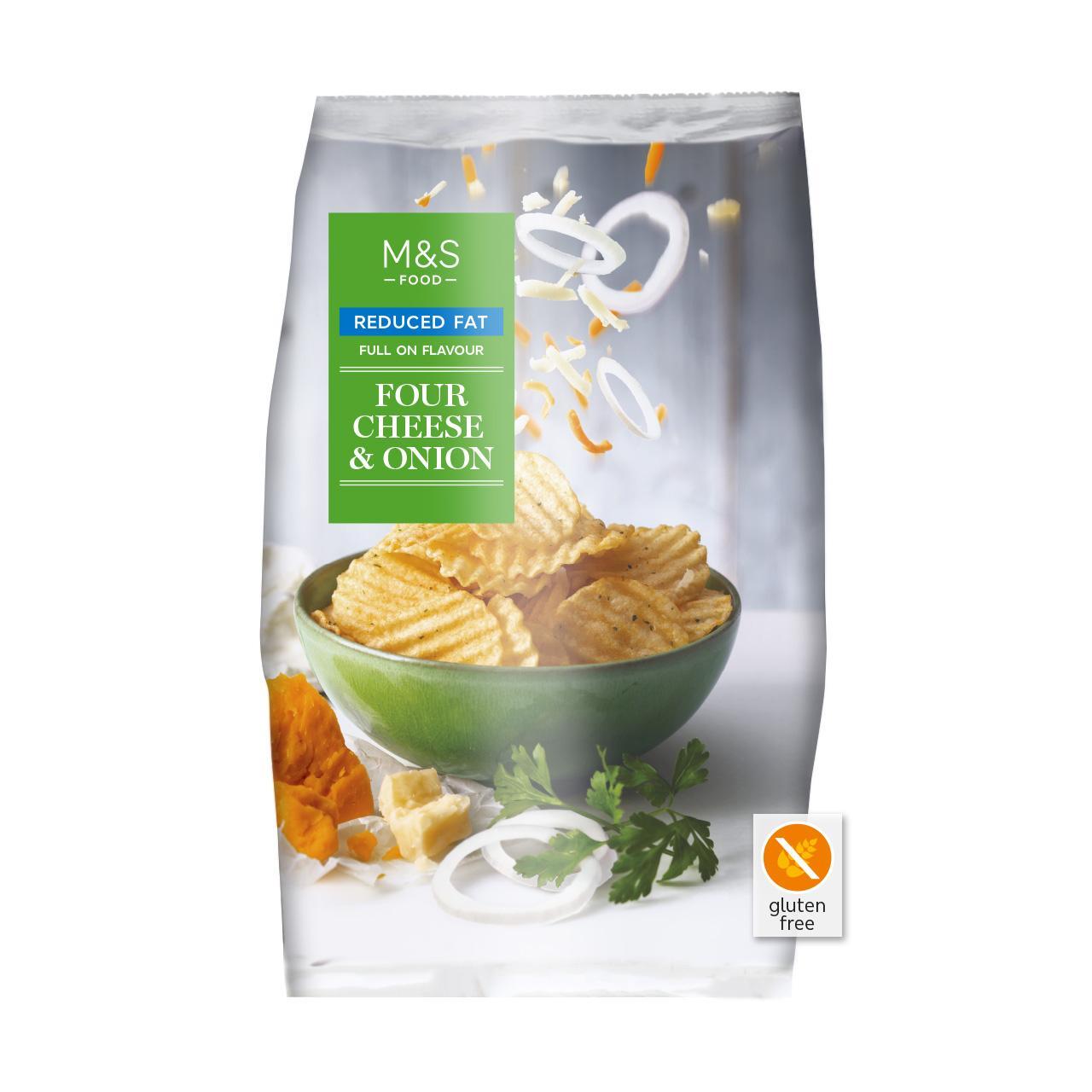 M&S Reduced Fat Four Cheese & Onion Crisps