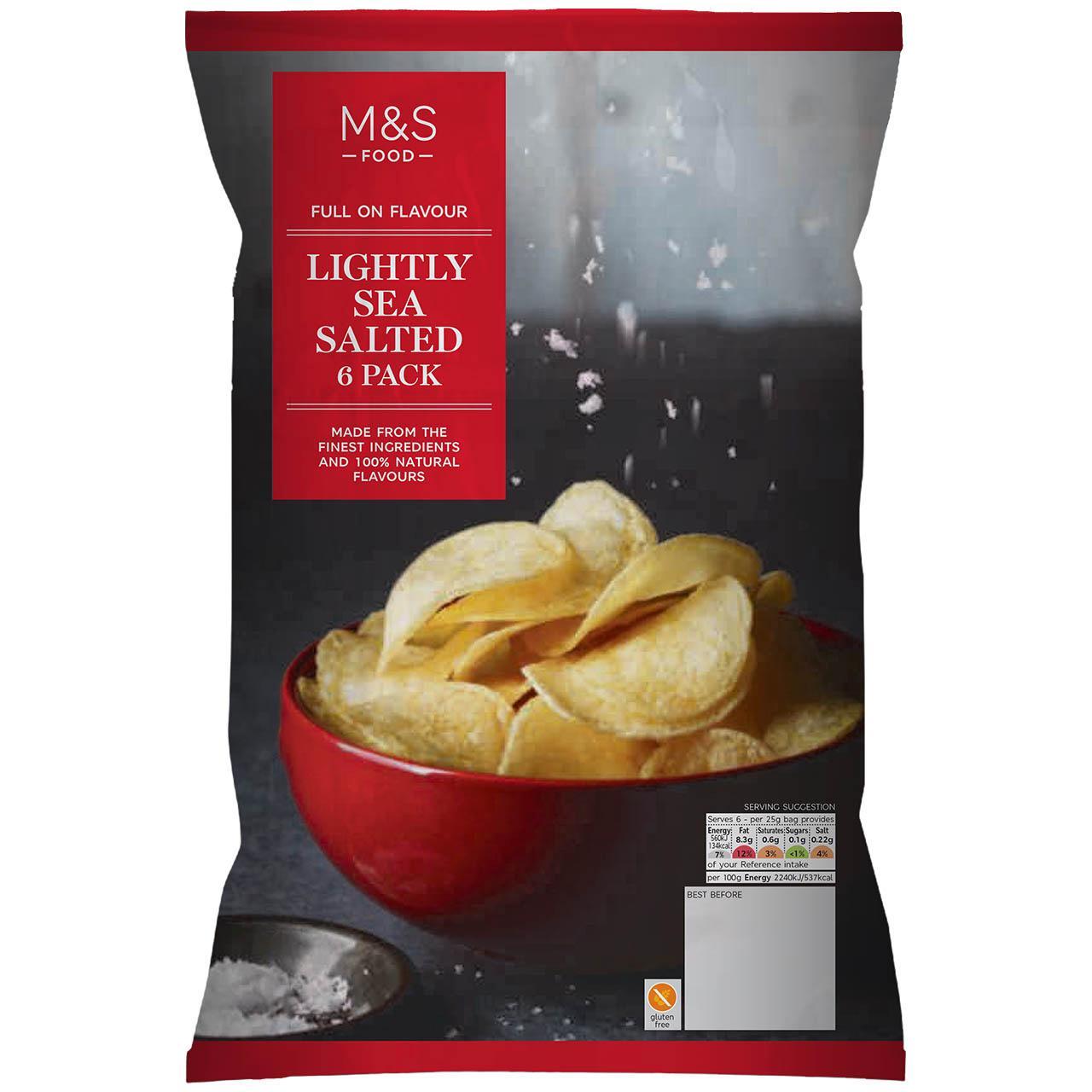 M&S Lightly Sea Salted Crisps 25g x