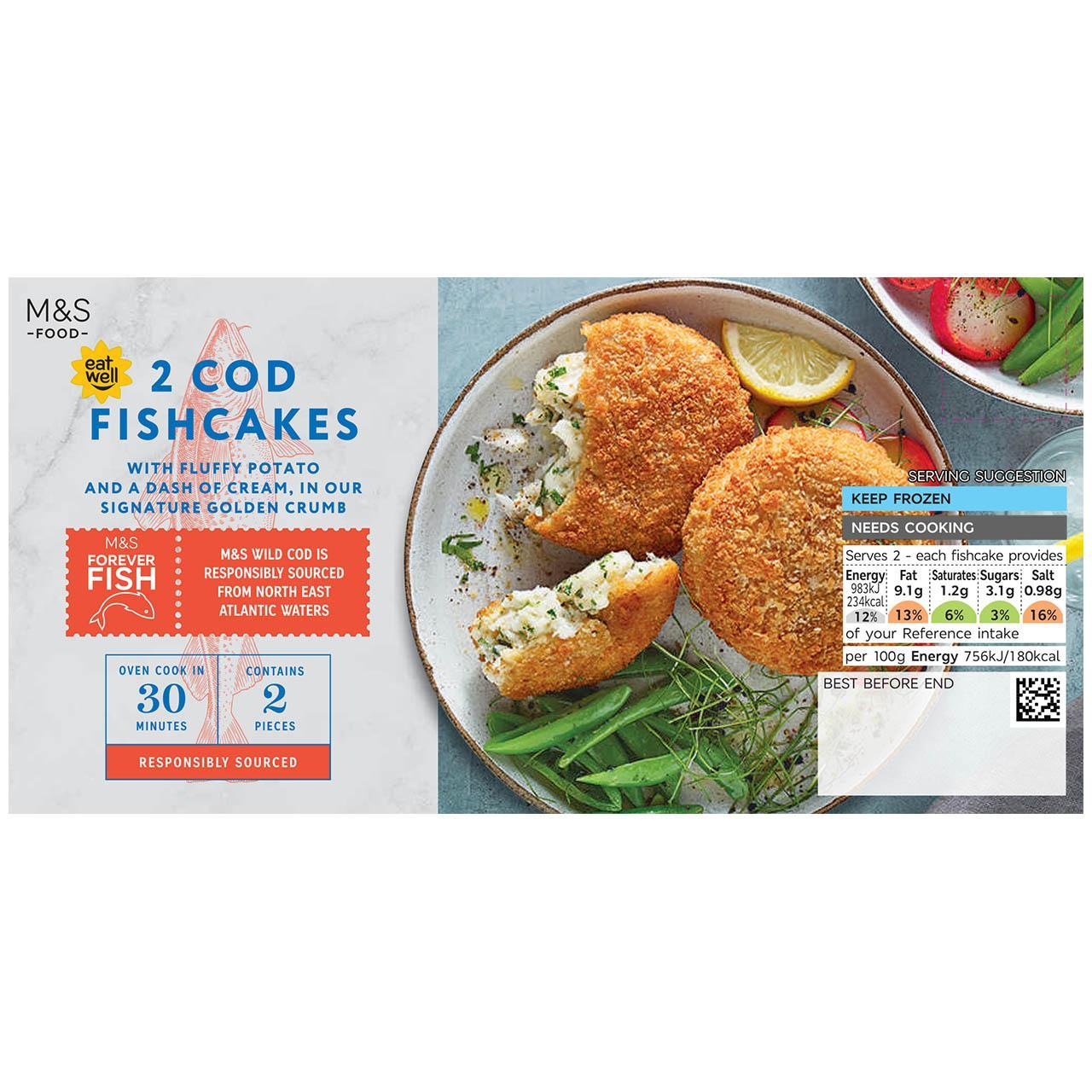 M&S 2 Cod Fishcakes Frozen
