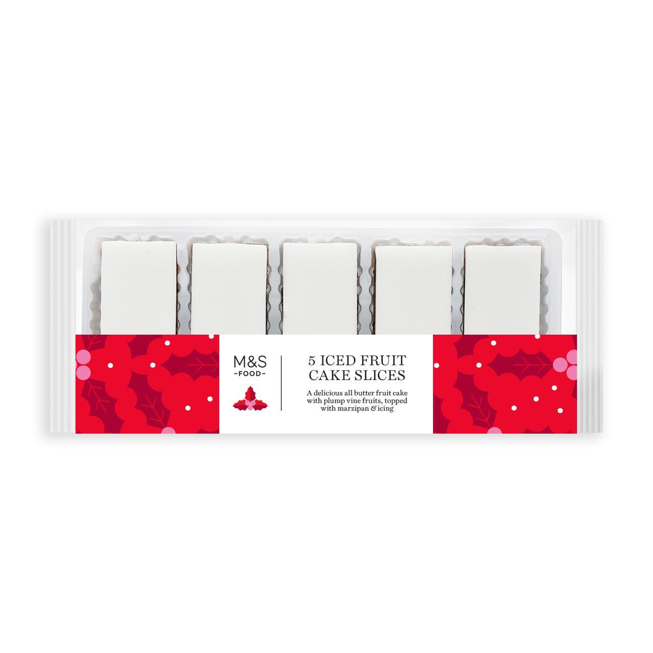 M&S Iced Christmas Fruit Cake Slices