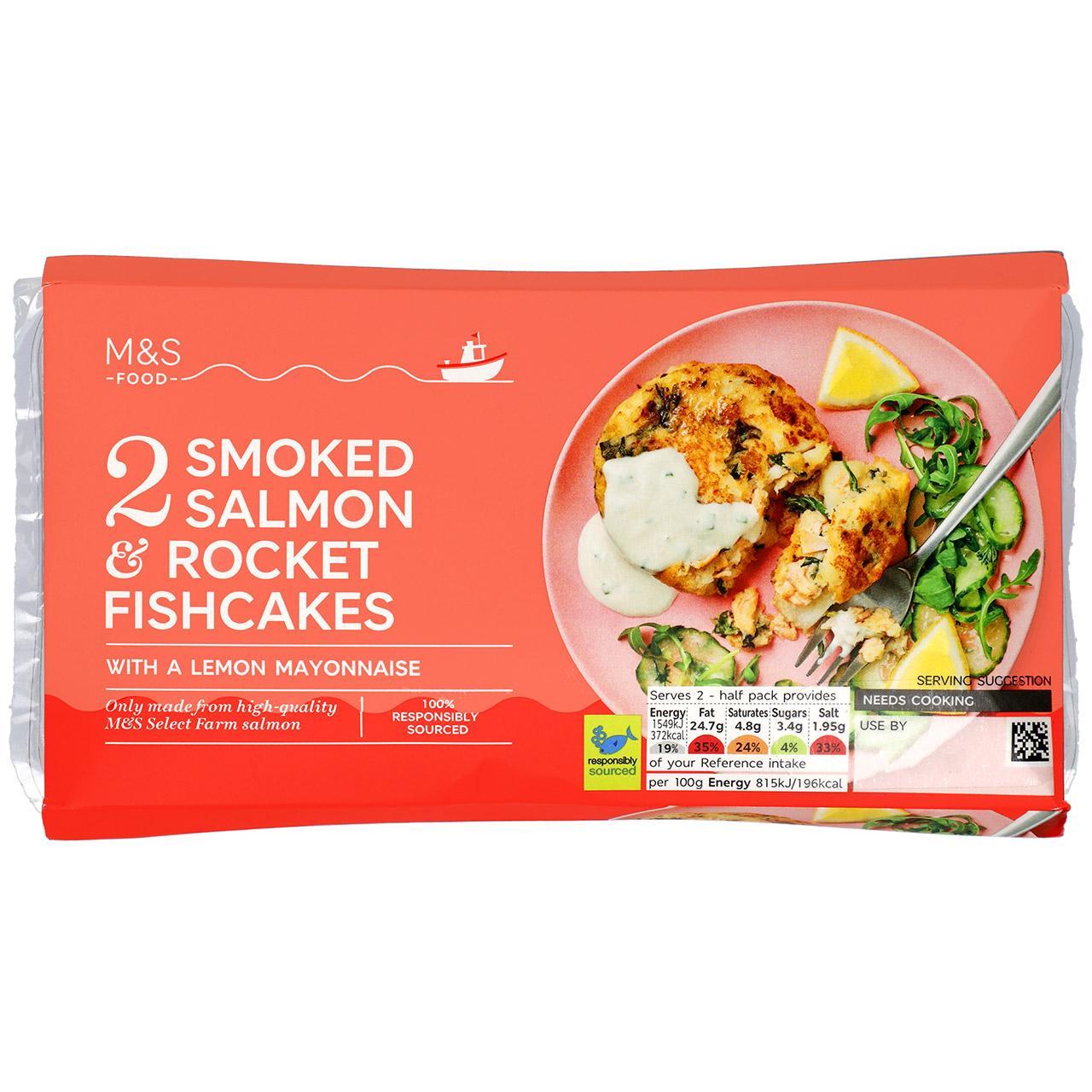 M&S 2 Smoked Salmon & Rocket Fishcakes