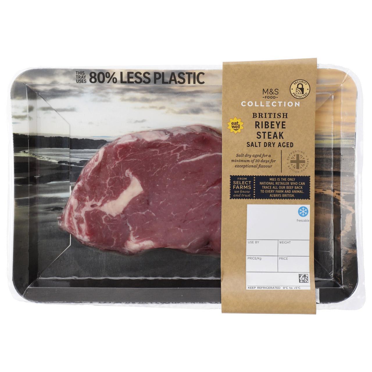 M&S British Select Farms Salt Dry Aged Ribeye Steak 