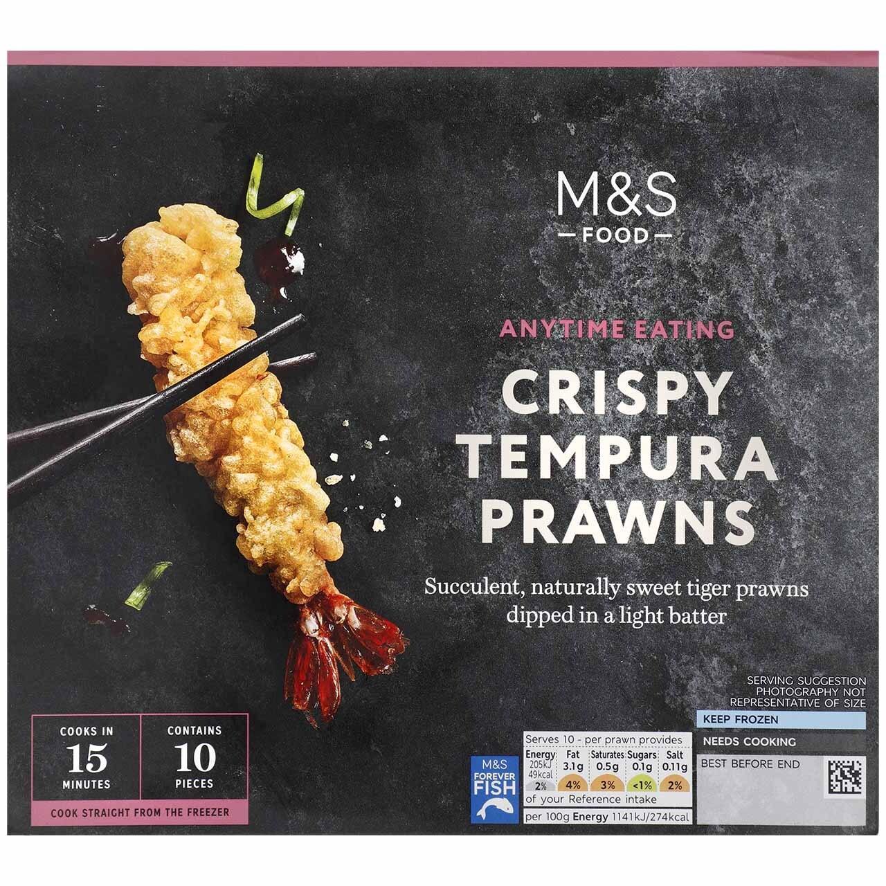 M&S 10 Tempura Tiger Prawns Frozen