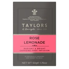 Taylors Rose Lemonade Fruit Flavoured 20 Tea Bags 50G