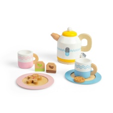 Bigjigs Toys Wooden Tea Set For Two Set, Includes A Kettle, Teacups And More