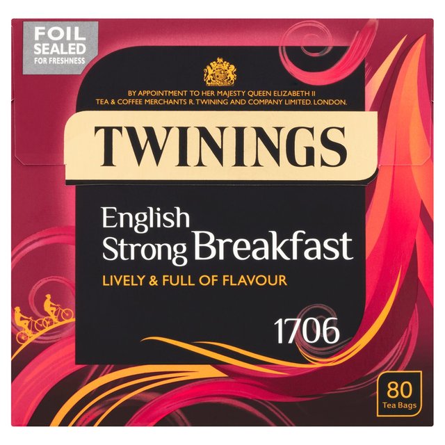 Twinings English Strong Breakfast Tea, 80 Tea Bags 250g