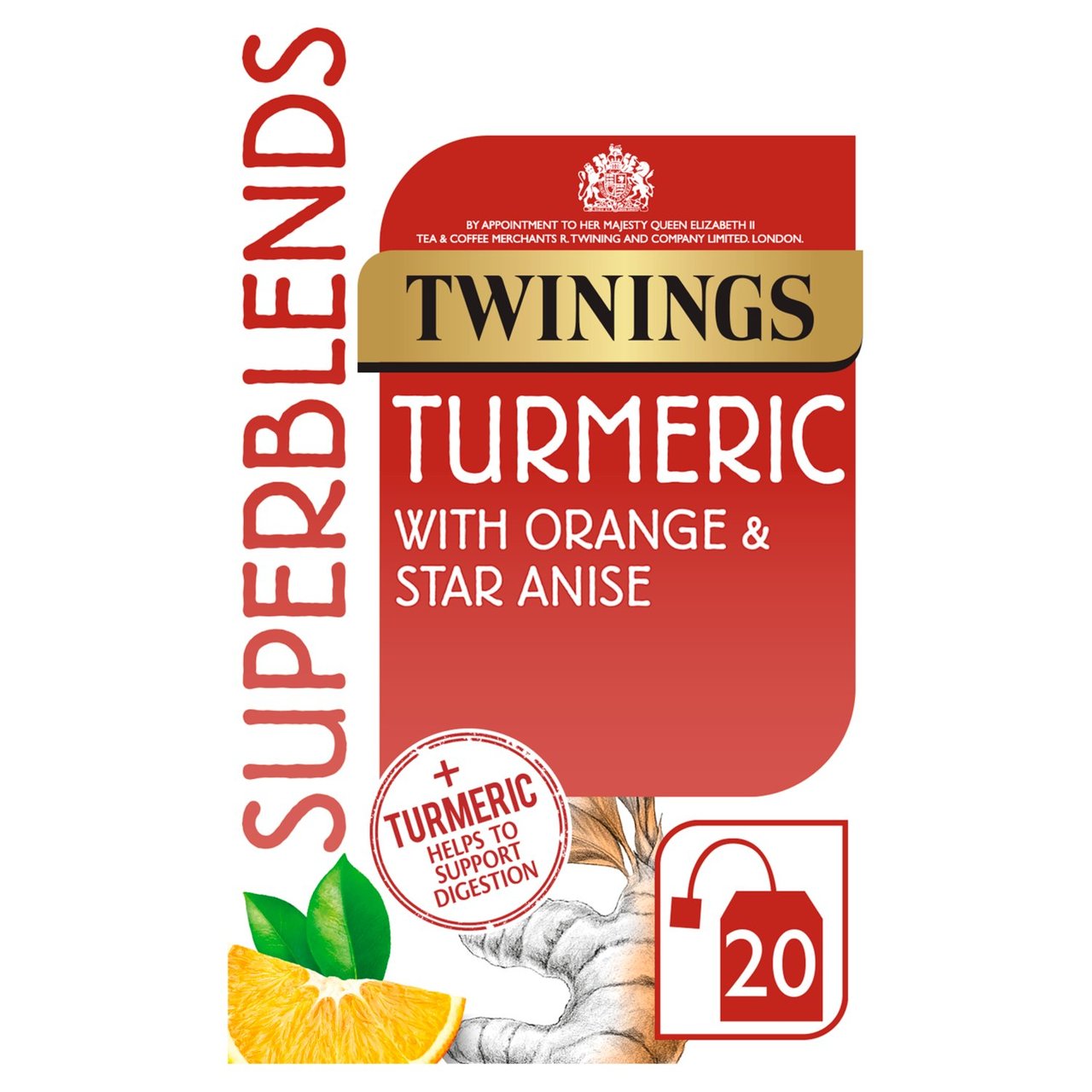 Twinings Superblends Turmeric 20 Single Tea Bags 40g