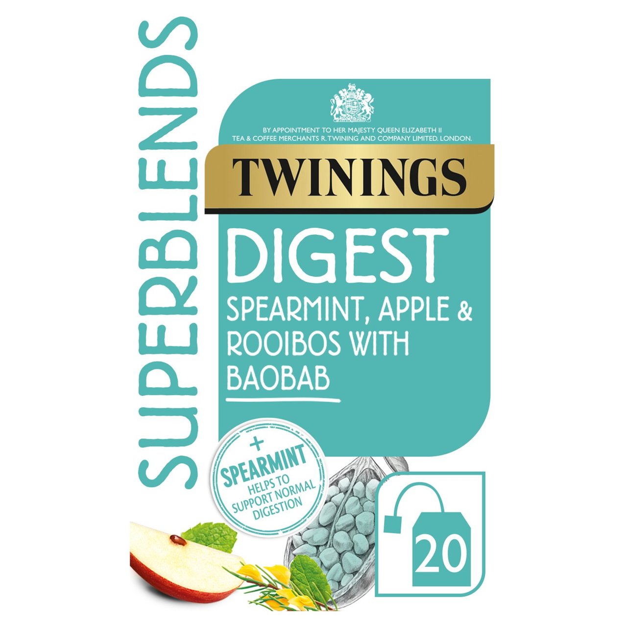 Twinings Superblends Digest with Spearmint, Apple & Rooibos