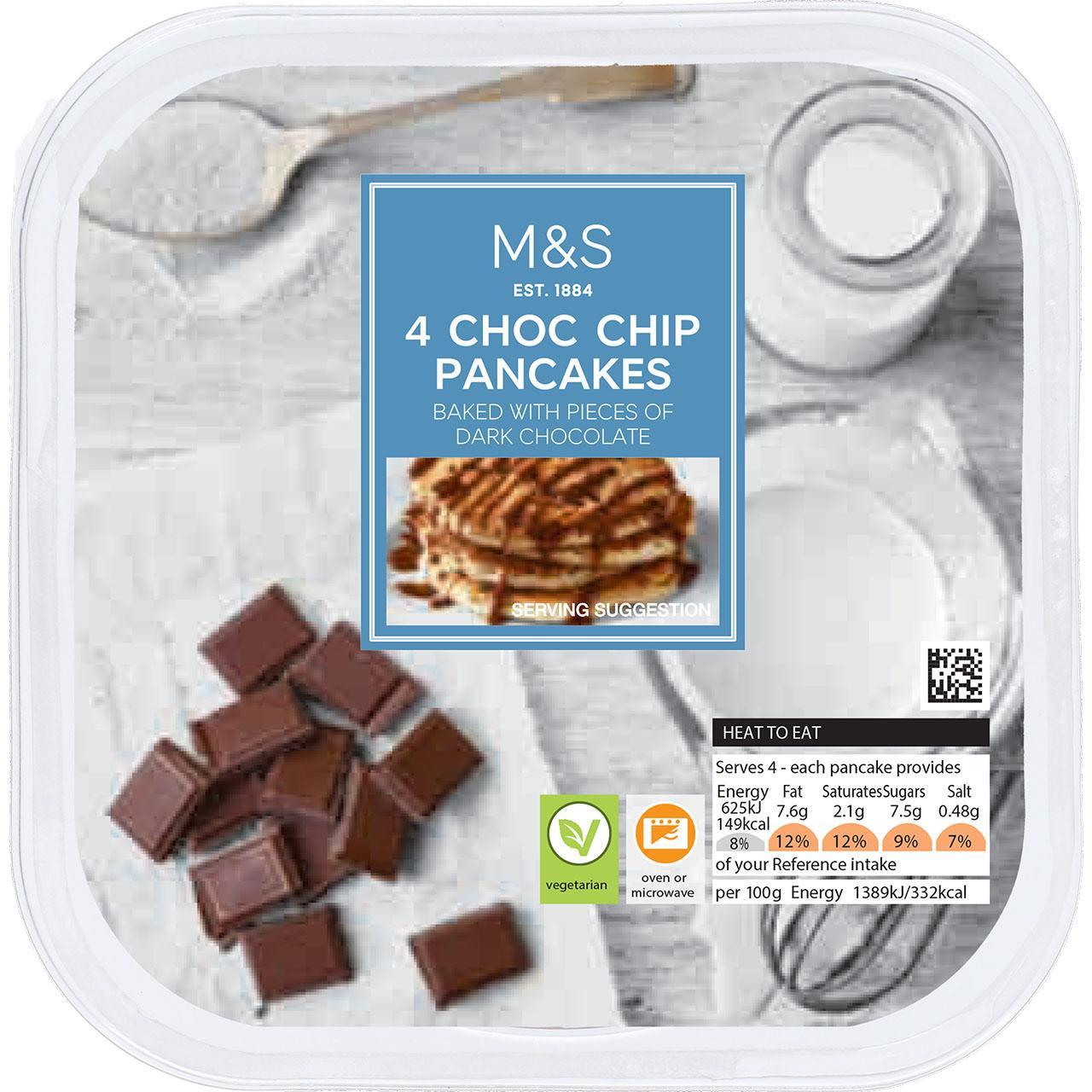 M&S 4 Chocolate Chip Pancakes