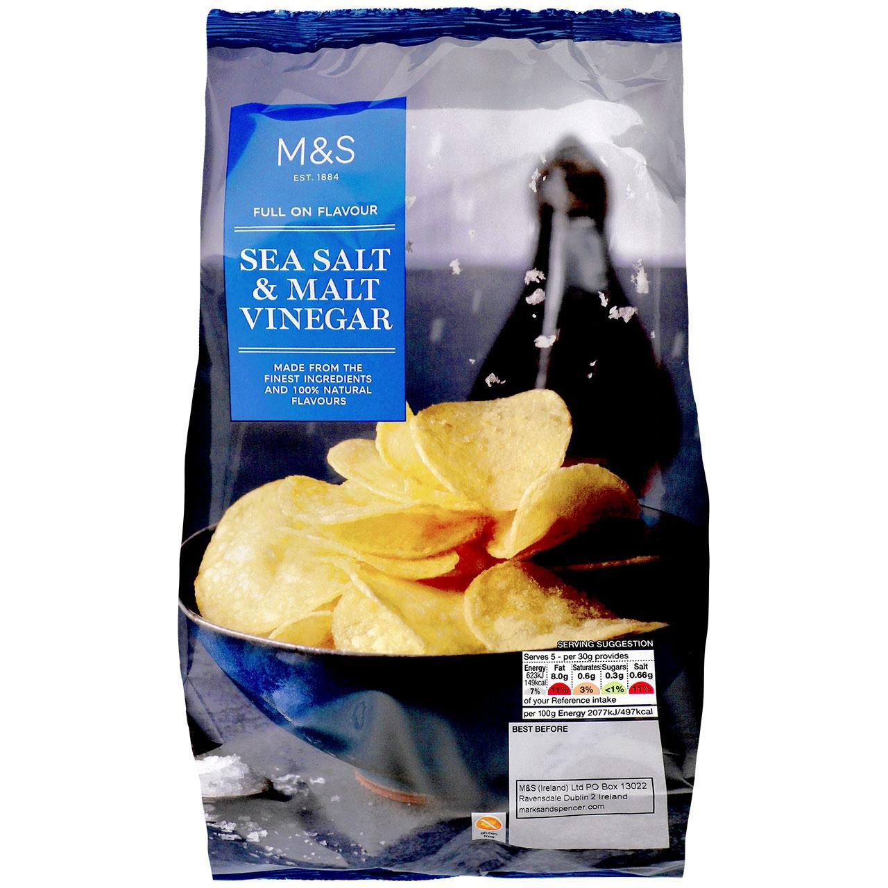 M&S Sea Salt & Malt Vinegar Crisps