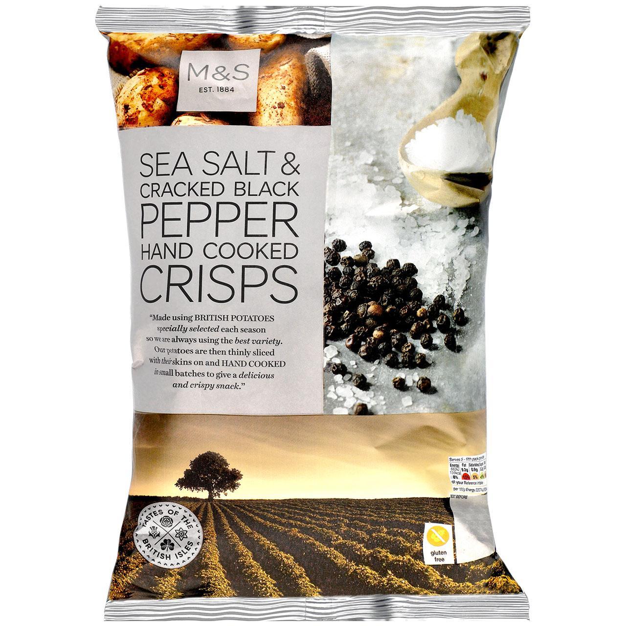 M&S Sea Salt & Cracked Black Pepper Crisps