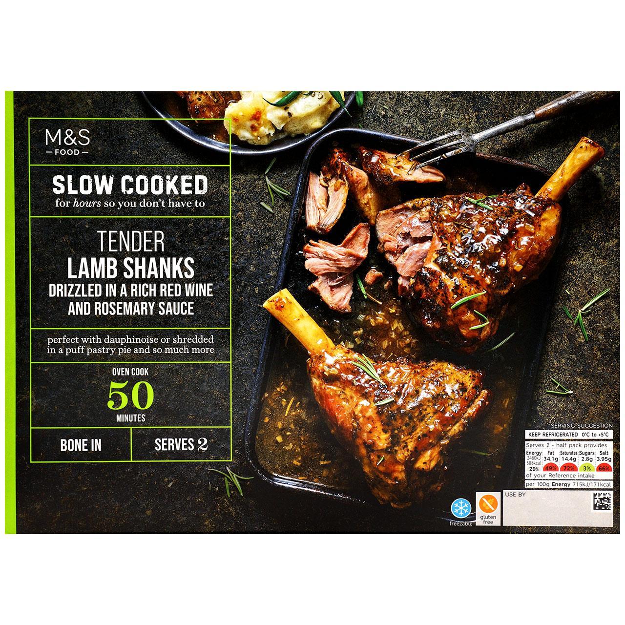 M&S Slow Cooked Lamb Shanks with a Red Wine & Rosemary Sauce