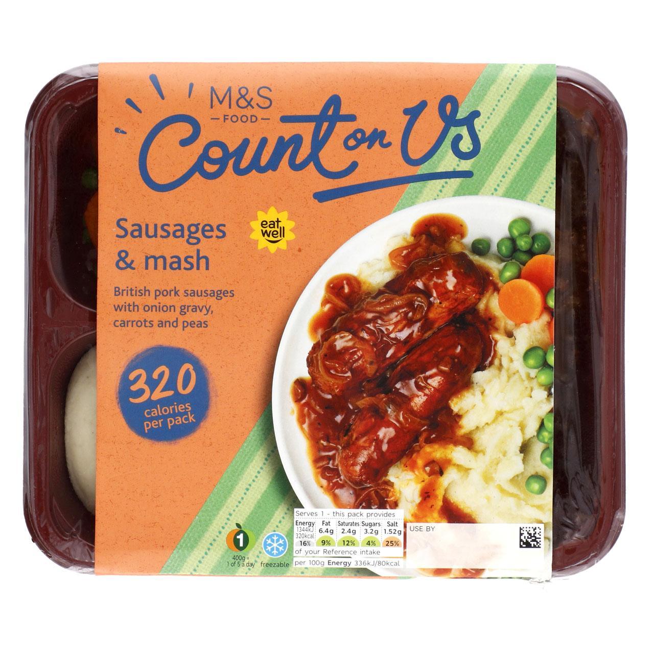 M&S Count On Us Sausage & Mash