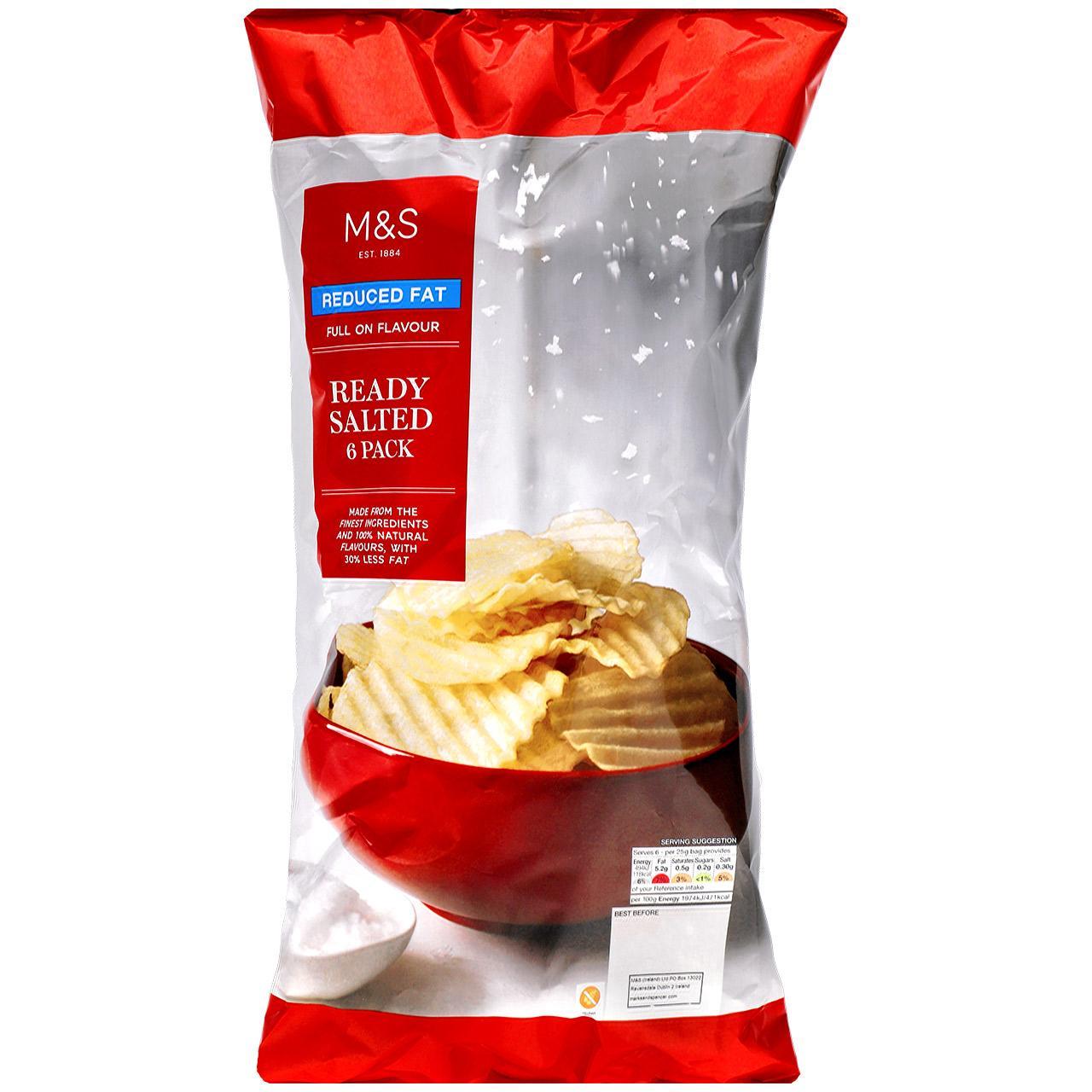 M&S Reduced Fat Ready Salted Crisps Multipack