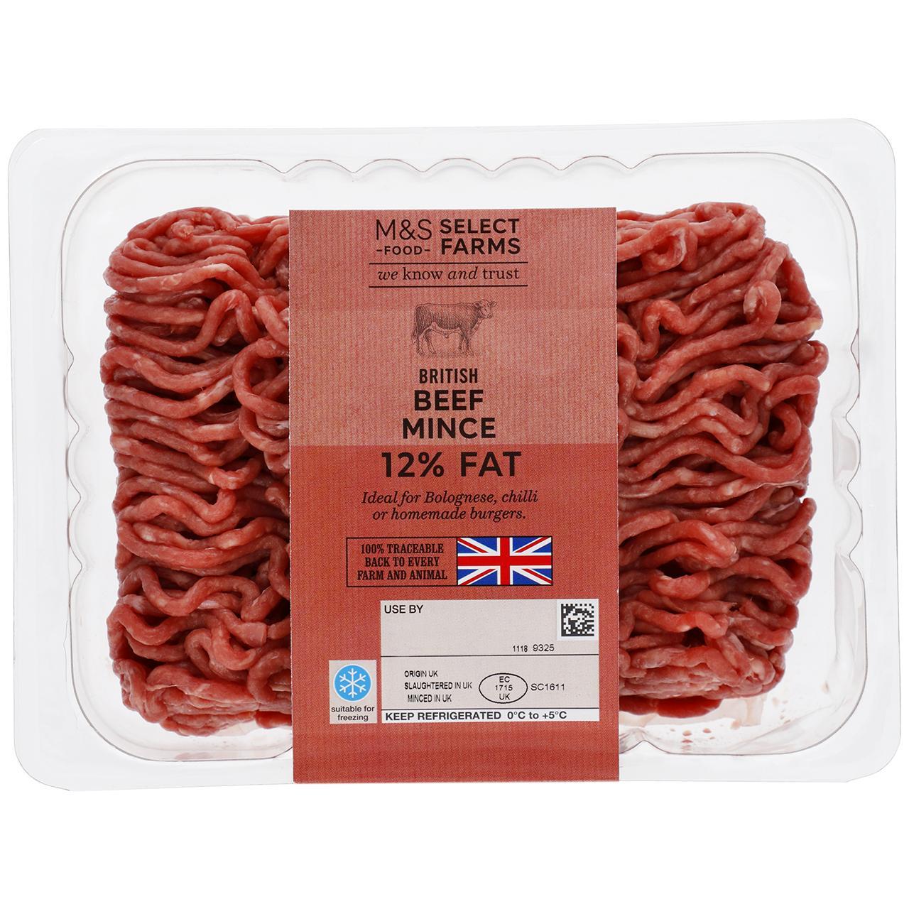 M&S Select Farms British Beef Mince 12% Fat