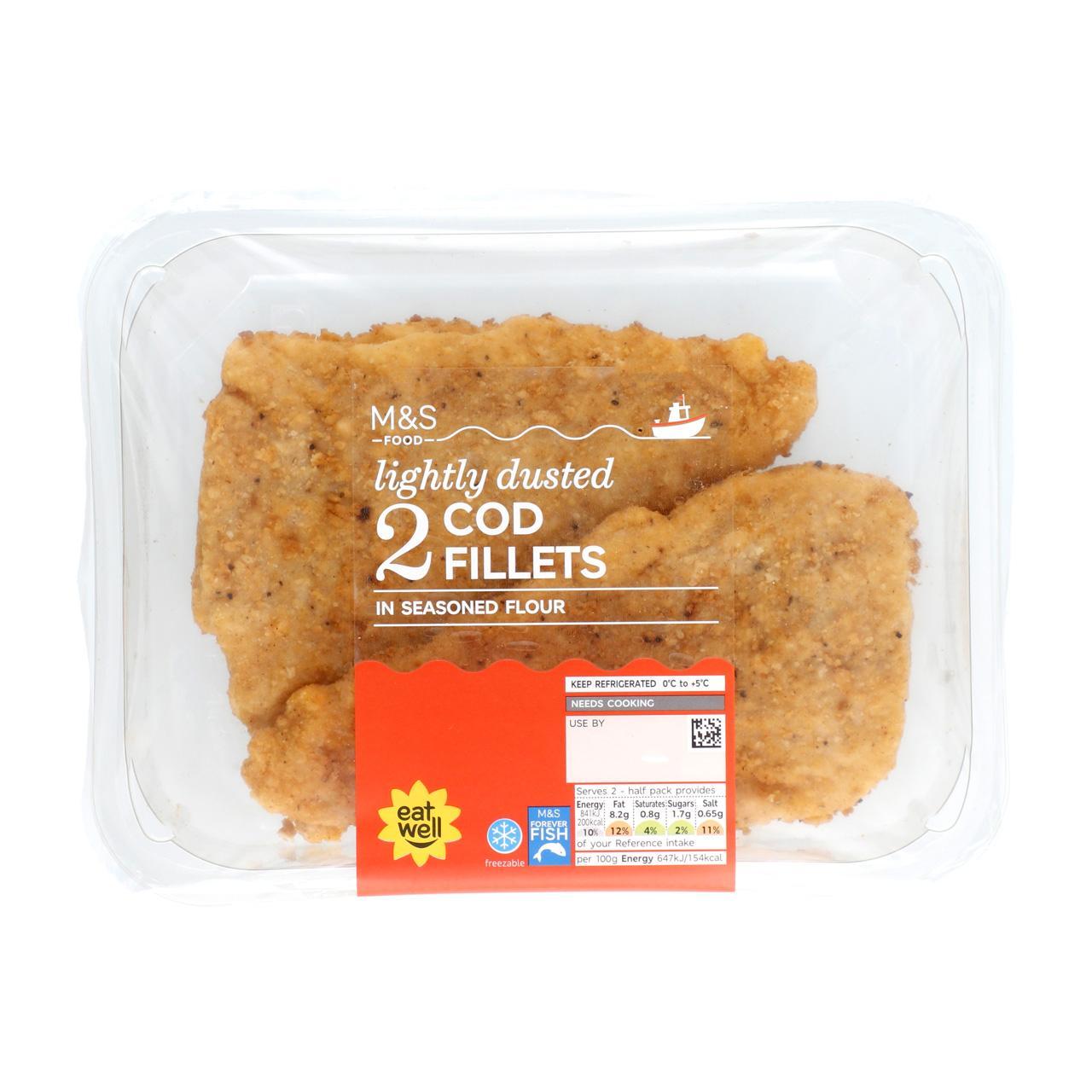 M&S 2 Lightly Dusted Cod Fillets