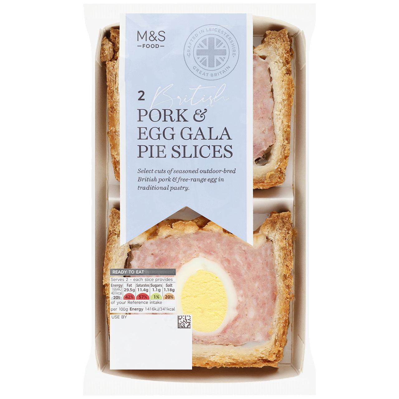 M&S 2 British Pork & Egg Gala Pie Slices