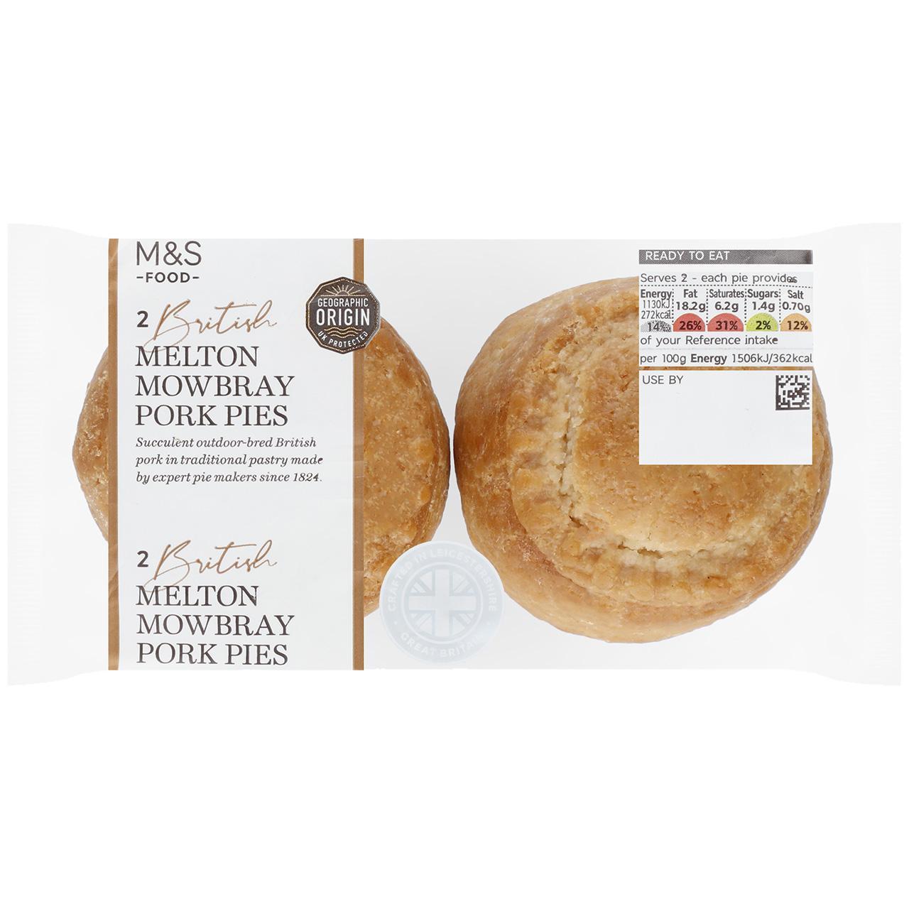 M&S 2 British Melton Mowbray Pork Pies