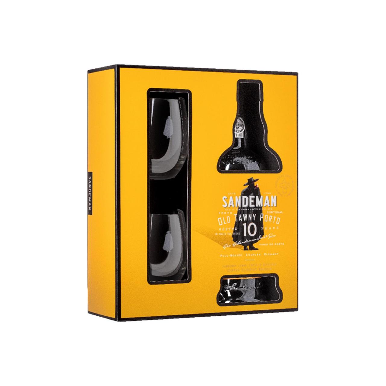 Sandeman 10 Year Old Tawny + 2 Glass Gift Pack