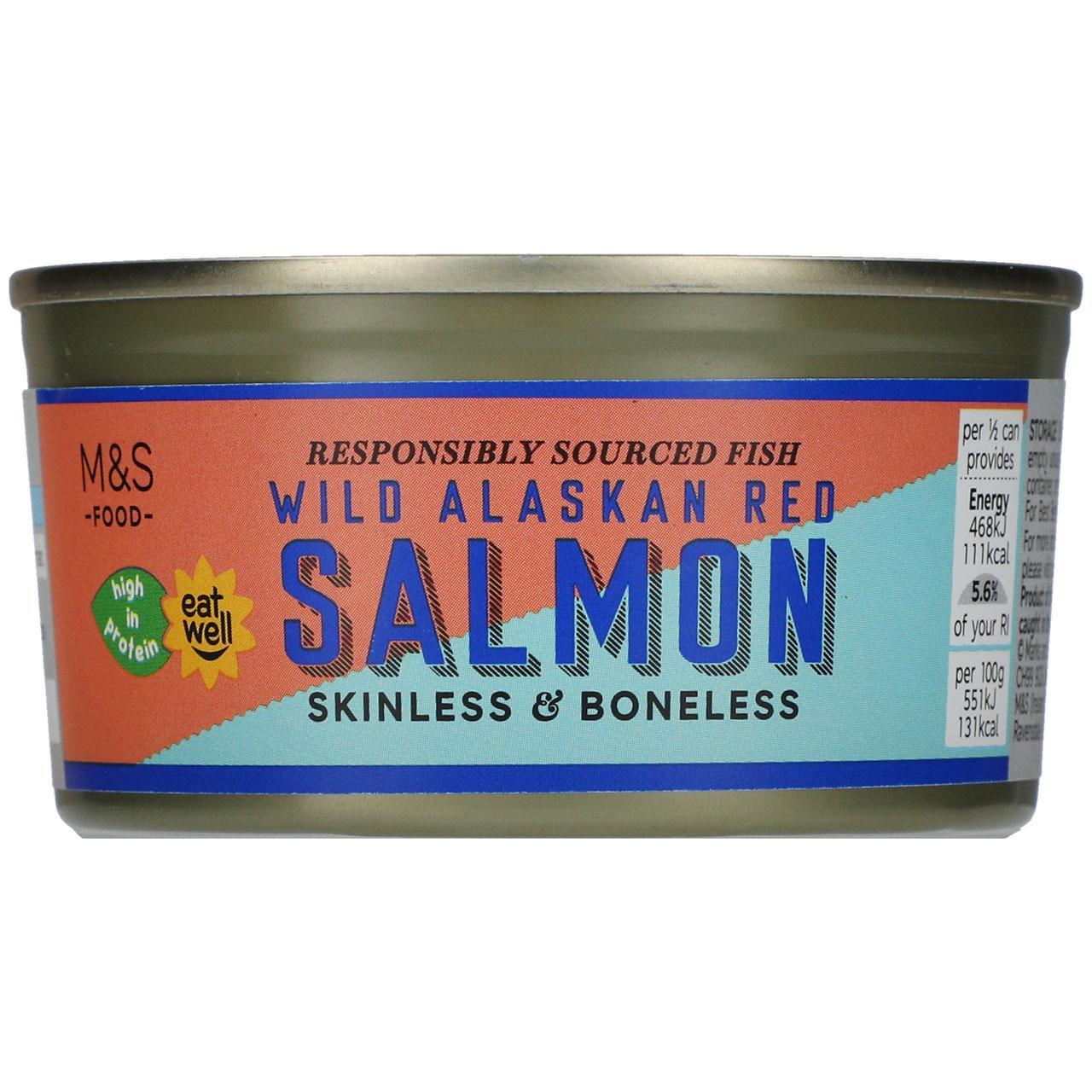 M&S Wild Alaskan Red Salmon Skinless & Boneless