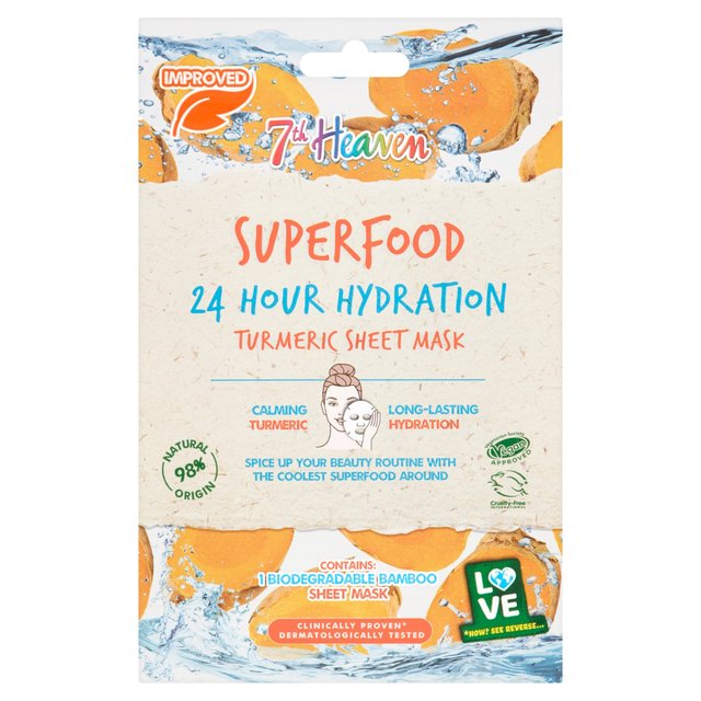 7th Heaven Super Food 24Hr Hydration Sheet Mask Tumeric  13g