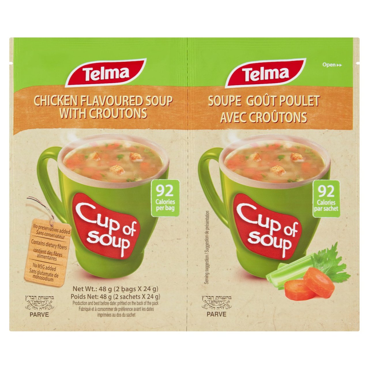 Telma Chicken Flavour With Croutons Cup Of Soup 2 x 24g