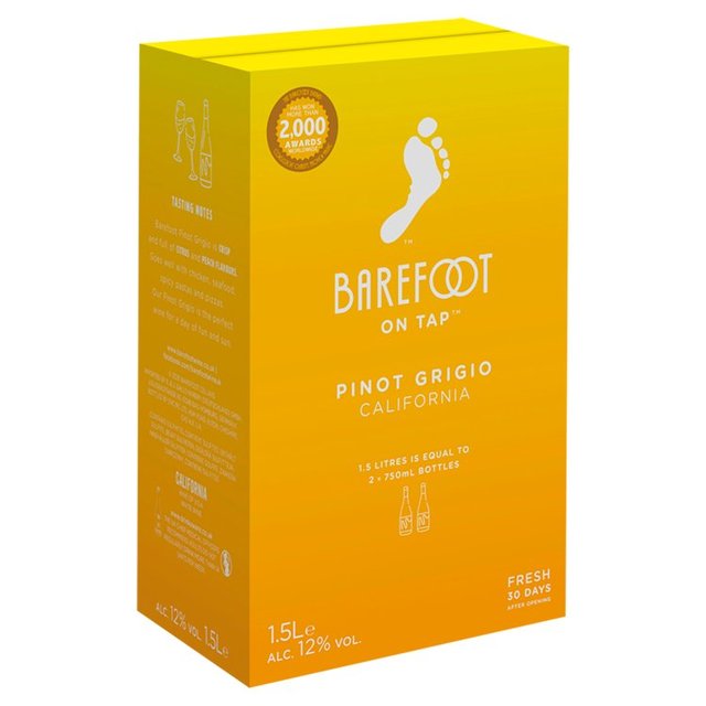 Barefoot On Tap Pinot Grigio White Wine 1.5L