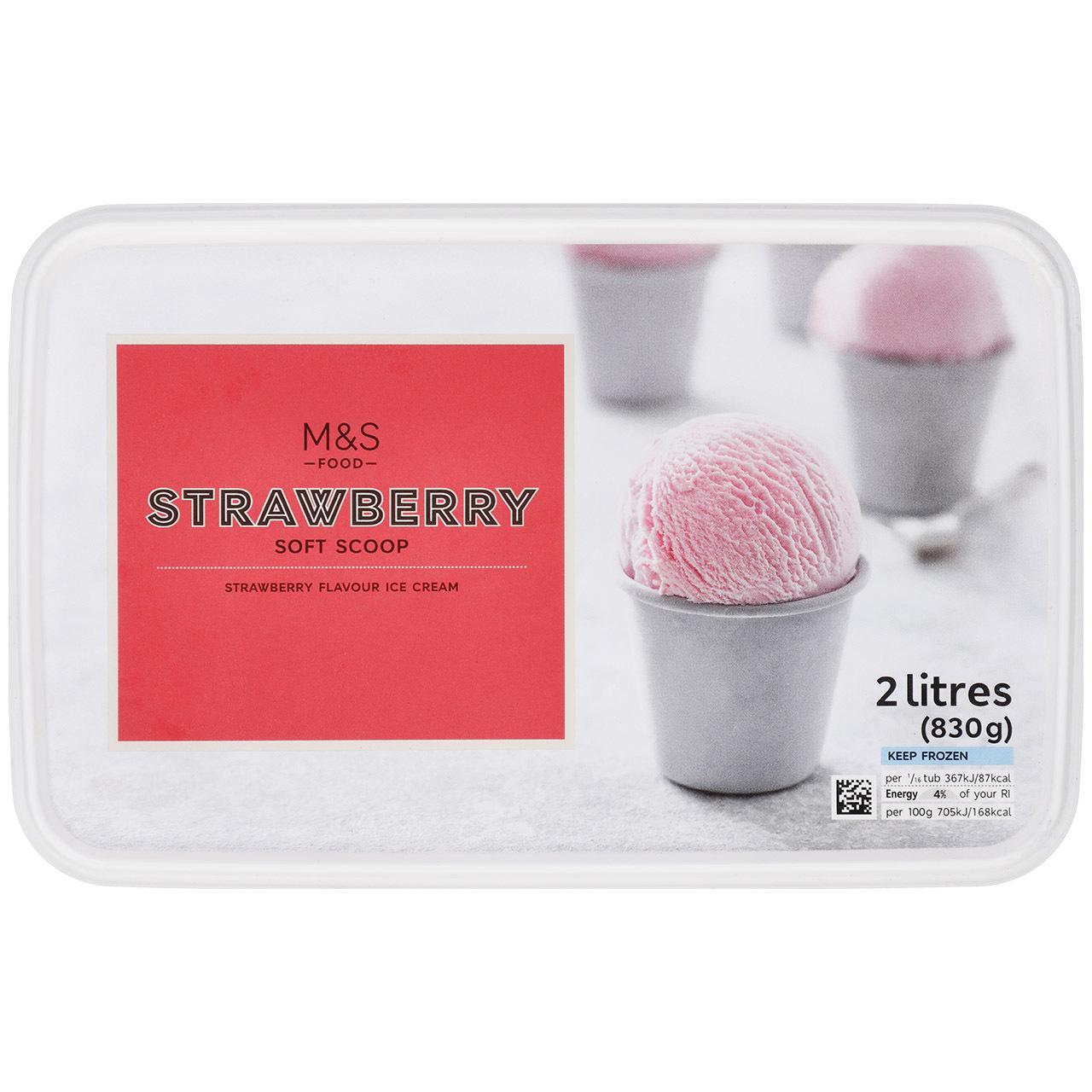 M&S Soft Scoop Strawberry Ice Cream