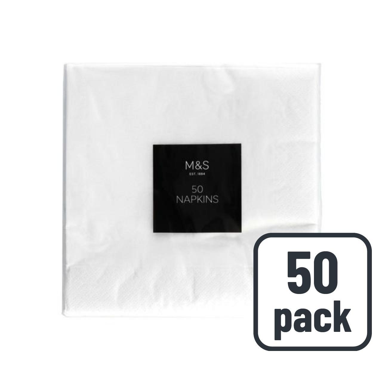 M&S White 2 Ply Paper Napkins