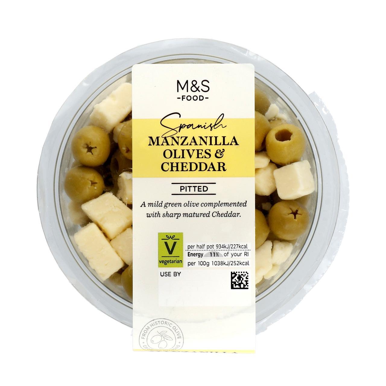 M&S Manzanilla Olives & Cheddar Cheese