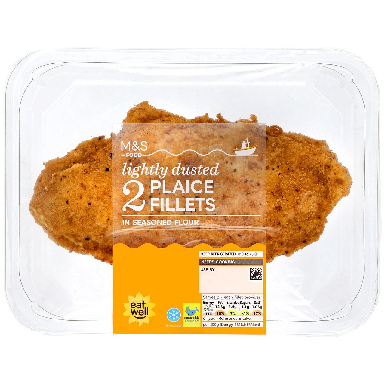 M&S 2 Lightly Dusted Plaice Fillets