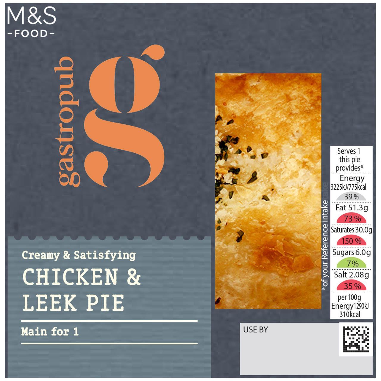 M&S Gastropub Chicken & Leek Pie for One