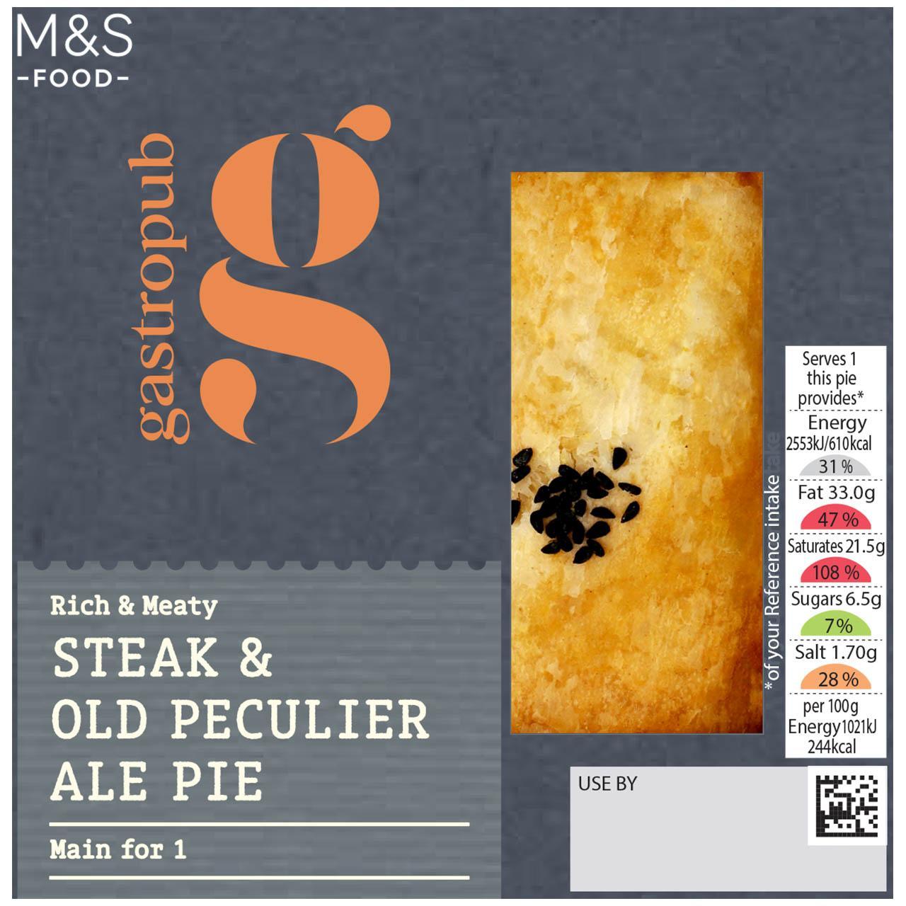 M&S Gastropub Steak & Ale Pie for One