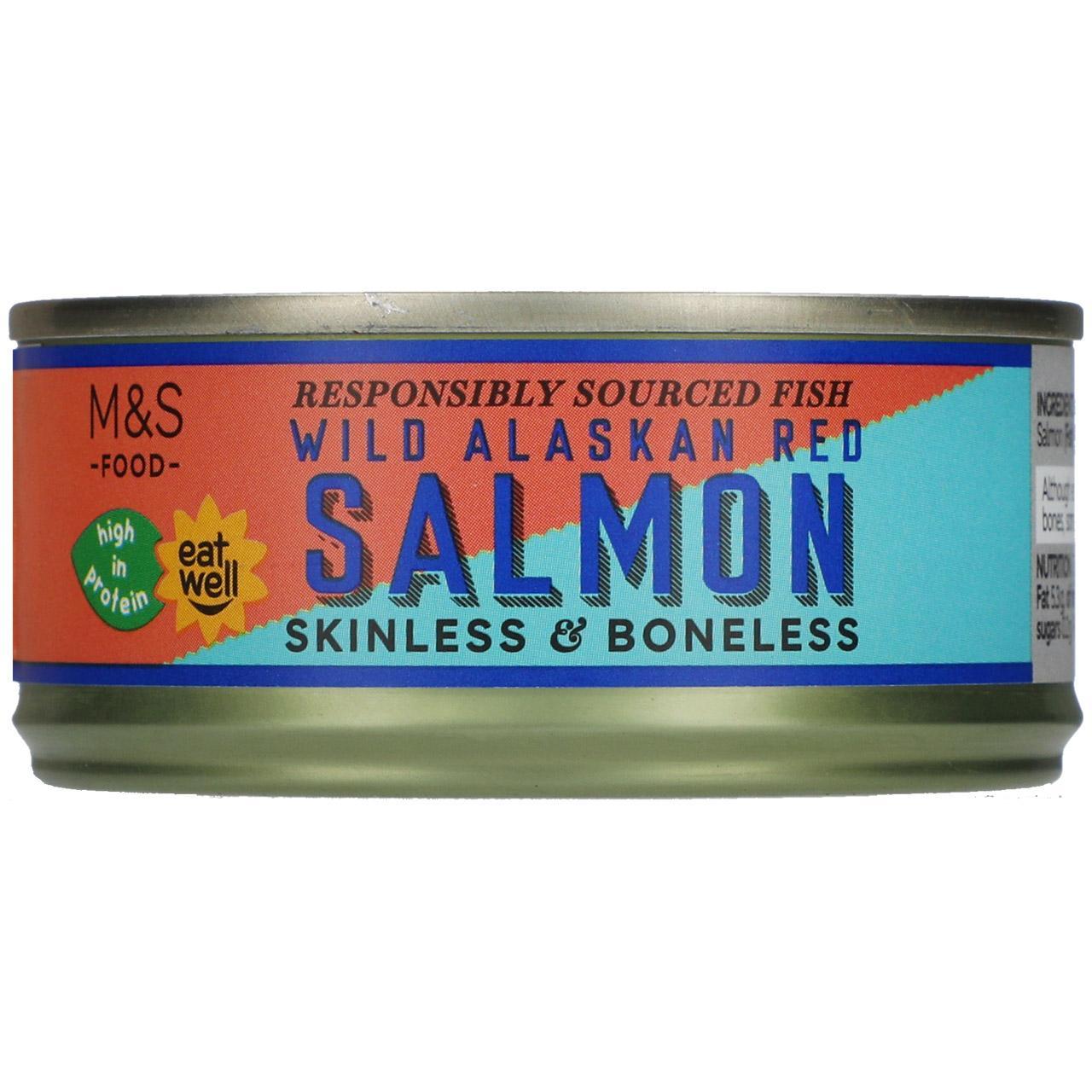 M&S Wild Alaskan Red Salmon Skinless & Boneless