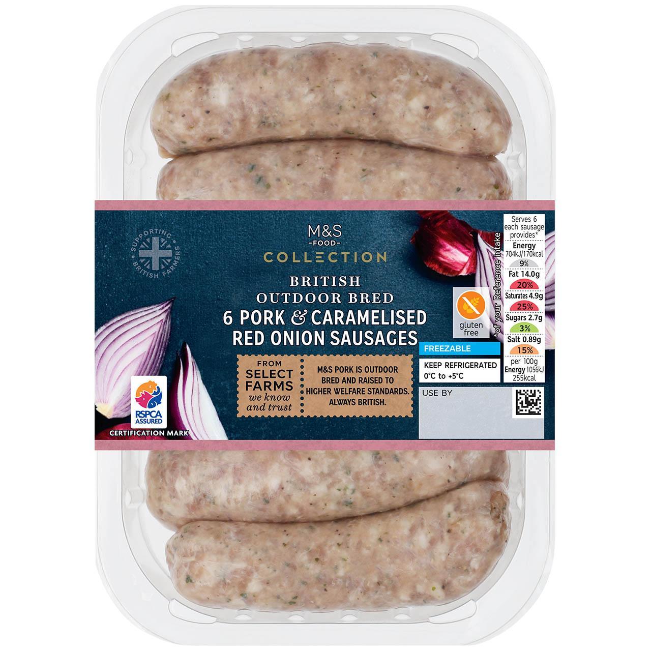 M&S 6 Pork & Caramelised Onion Sausages