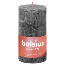 Bolsius Rustic Pillar Candles Shine 4 pcs 130x68 mm Stormy Grey