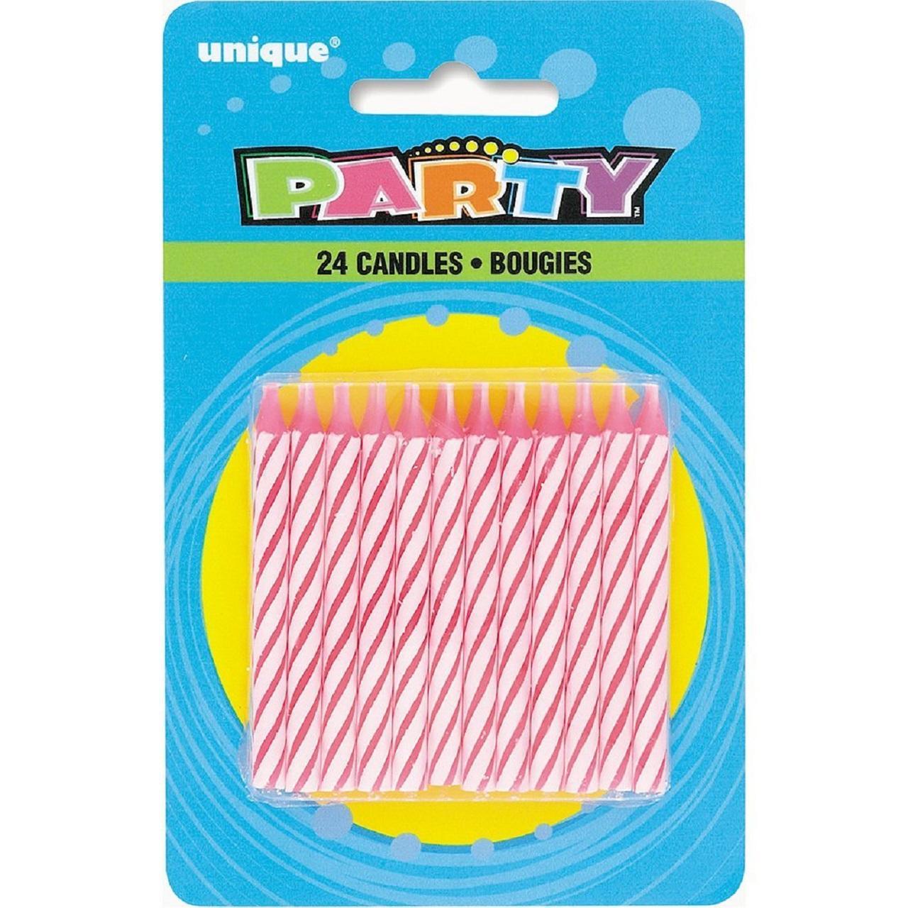 Pink Spiral Birthday Candles